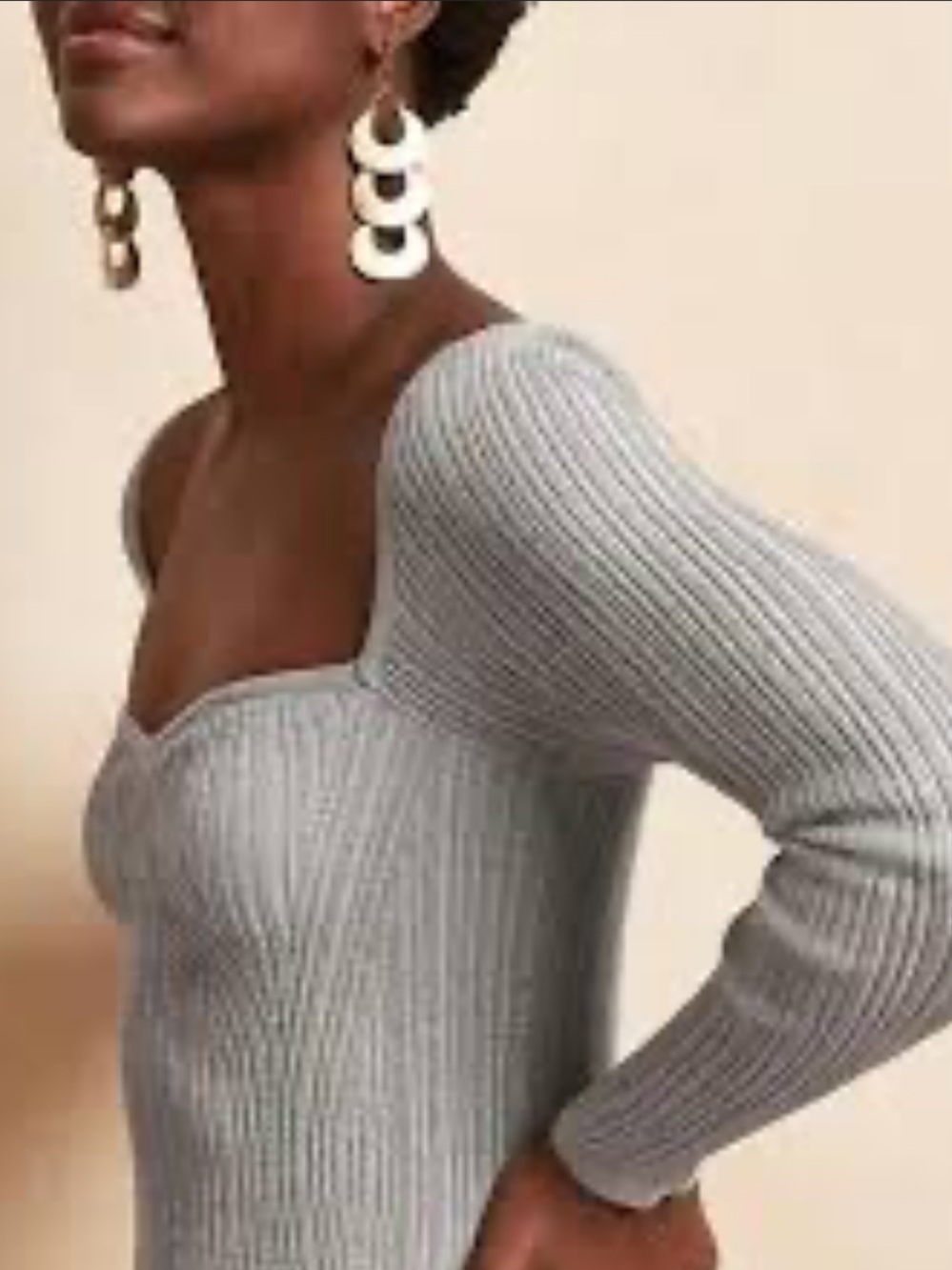 Banana Republic Metallic Sweetheart Sweater Top Silver Petite M NWT